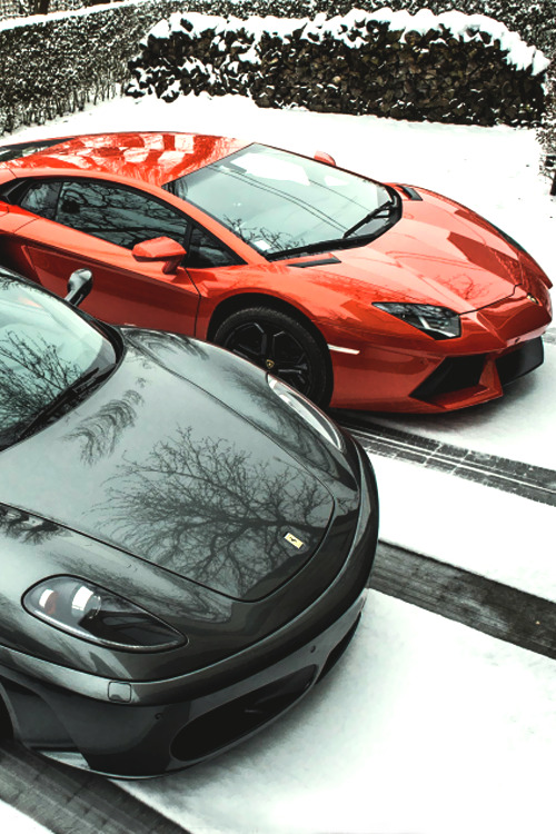 classyhustler:  Ferrari F430 Spider x Lamborghini Aventador | source 