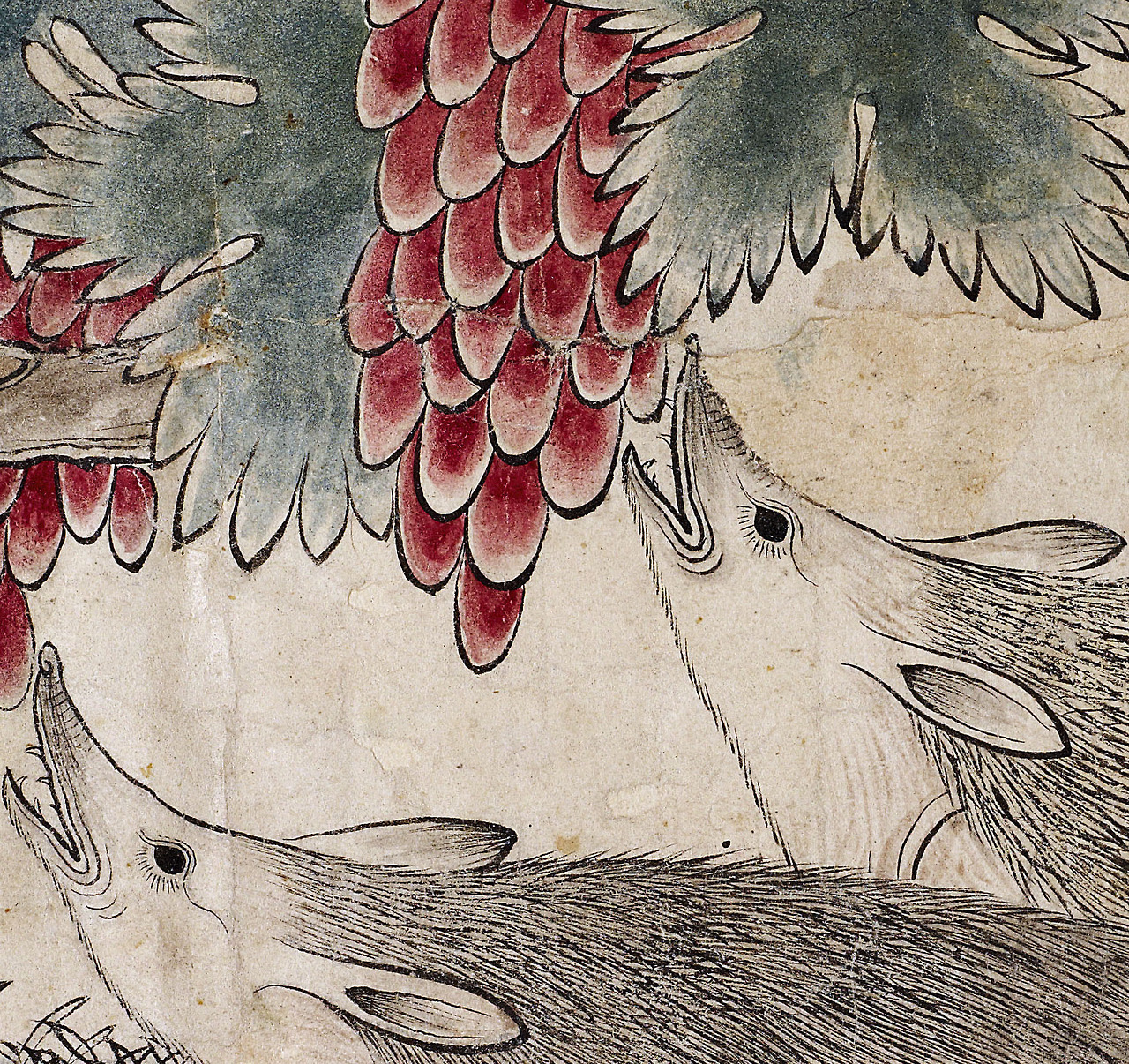 discardingimages:  hedgehogs at a vineyard Diez-Album, Persia 15th century Berlin,