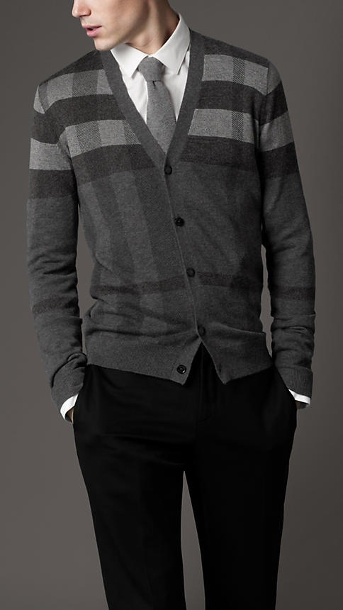 maninpink:  Burberry Check Wool Cardigan | If you know where to buy this cloth or