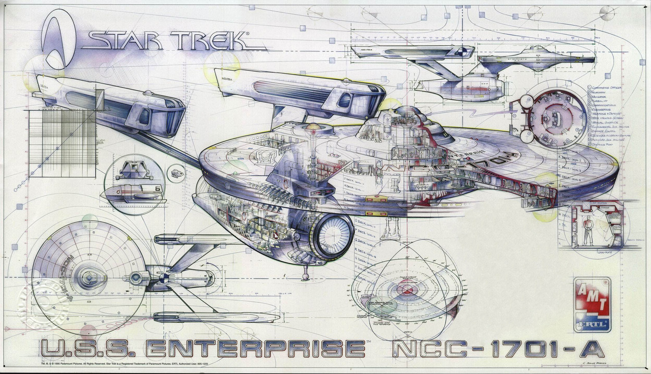 Stra Tek An Alternate Enterprise A Cutaway Poster This