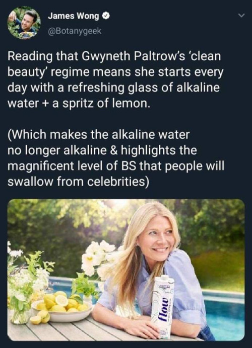 titimylove: laughoutloud-club: Ah yes, chemistry by the way, alkaline water does absolutely fuckall 