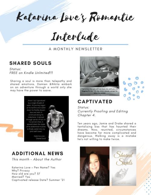 EXCITED to announce my Monthly Newsletter!!!May Include: FREE promotions, reveals, release date, boo