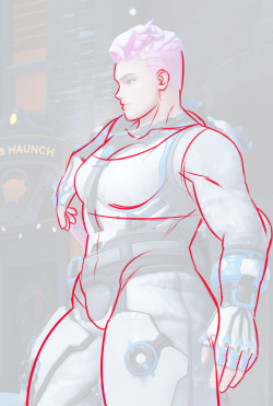 orangekissess: anon wanted help figuring out zaryas body type heres a zarya body type ref. i red lined screen caps of her. there u go 