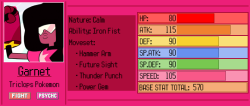 Grass-Skirt:gem Pokemon Info Cards, Containing Species, Type, Nature, Ability, Moves,