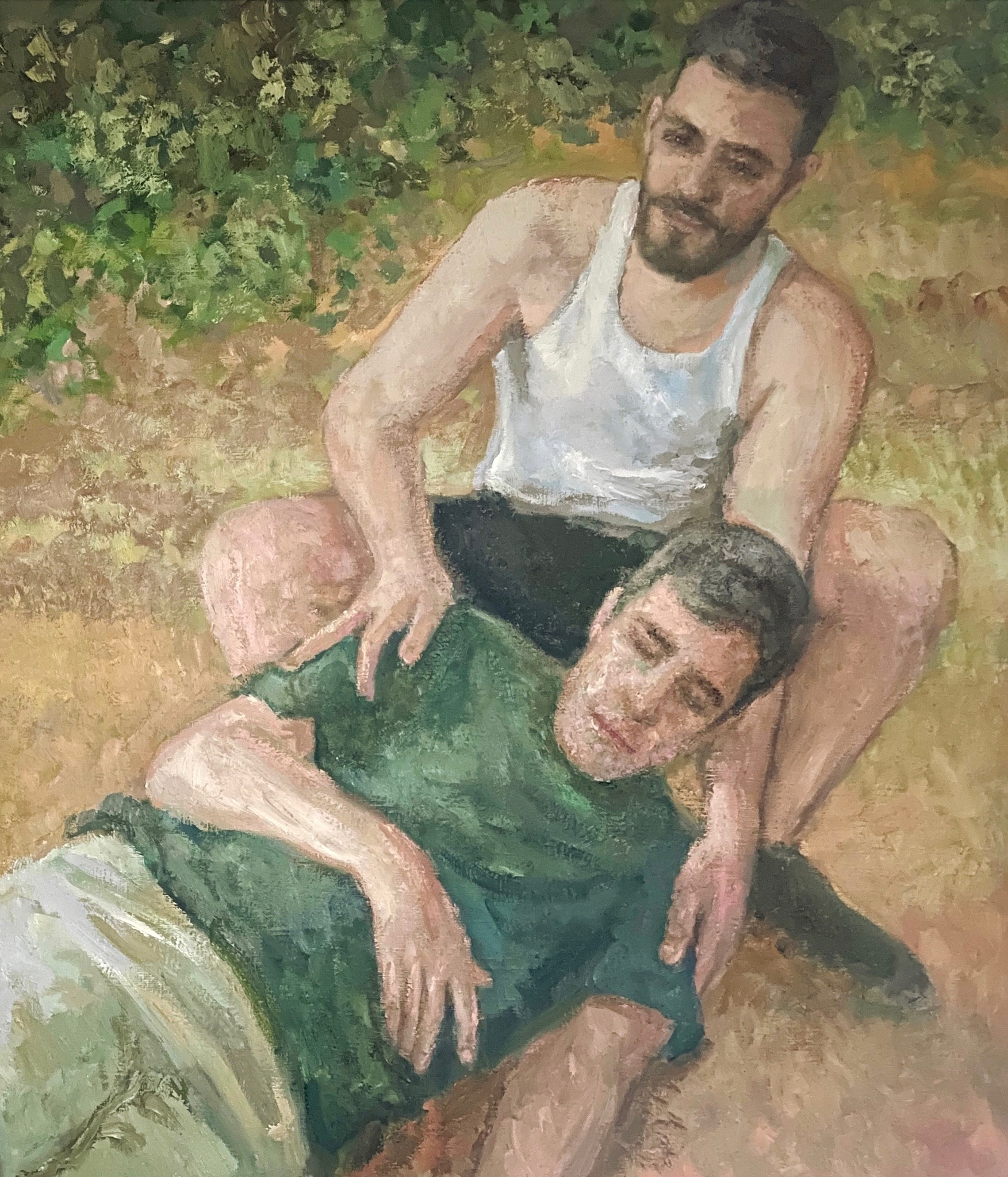 ydrorh:Two figures (Detail), 2021, oil on canvas, 120x160 cmwww.yisraeldrorhemed.com
