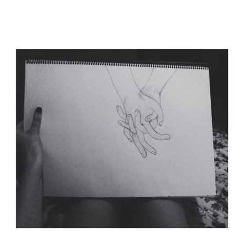 I drew a cute little picture #hands #holdinghands #cute #drawing #pencil #shading #a4 #hopelessroman