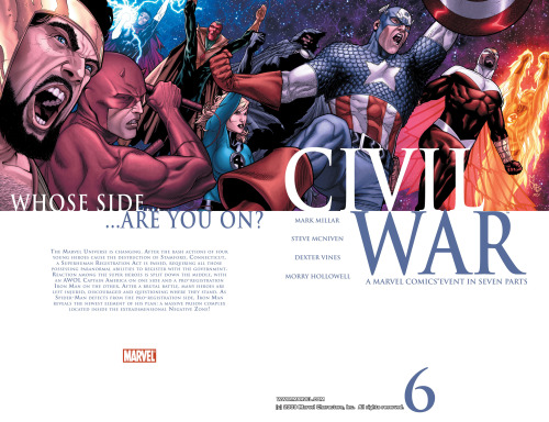thebendisageofcomics:  Civil War by Steve McNiven, Dexter Vines and Morry Hollowell. 