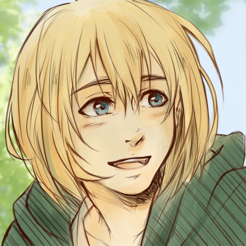 dreamxxdream:  So I listened to this and was hit by aruani feels out of nowhere I’m still unsure how to fit the titan trio in my reincarnation AU but I like to think Armin would be the first one to reach out to Annie if they met again. They’re a cute