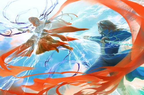 Commissioned piece: Kaladin vs. Leshwi Finally got to finish this. Their dynamics are sooo cool!