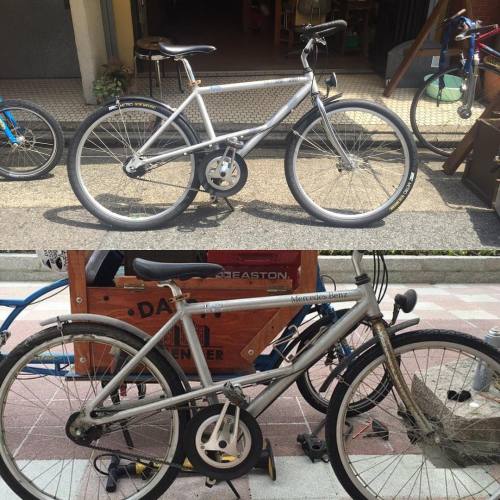 daisy-messenger: 長い間ベランダの片隅にあったこの自転車、すっかり綺麗になってオーバーホール完了です！！ 前後の泥除けとローラーブレーキ、ベルトドライブで内装7段変速、リアタイヤドライ