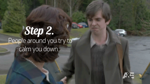 aetv: The emotional stages of being a Bates Motel fan. 