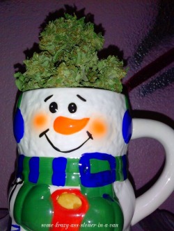 some-krazy-ass-stoner-in-a-van:  Me and frosty the dank man getting ready for the holidaze =)