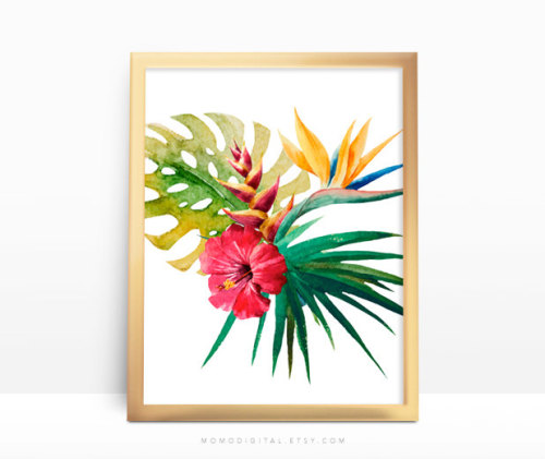 SALE - Tropical Plant, Tropical Print, Hawaii, Plant Poster, Watercolor Print, Watercolor Nature, Re