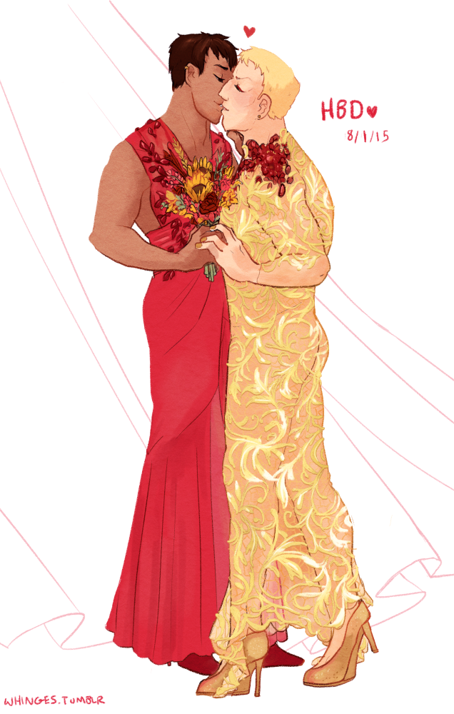 whinges:  a couple titans lookin real fancy for reiner’s birthday ✨ dresses are
