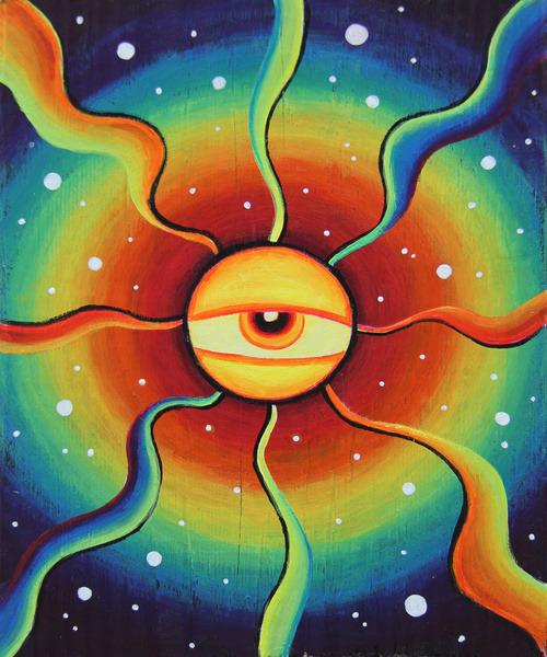 thelookingglassgallery:  &ldquo;Rainbow God&rdquo; by John Speaker 