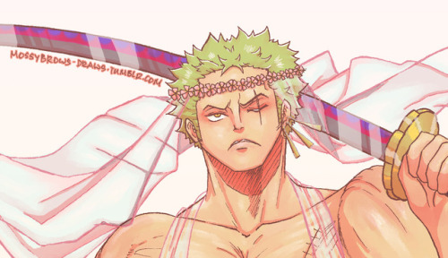 mossybrows-draws: Red Whole Cake Wedding: Zoro Bridal Pinup It’s his wedding day! Ain’t 