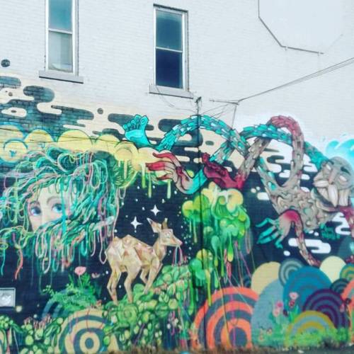 Another part of the amazing #mural on #thunderbayWe #love #streetart. . #plastikwrapstyle #darks