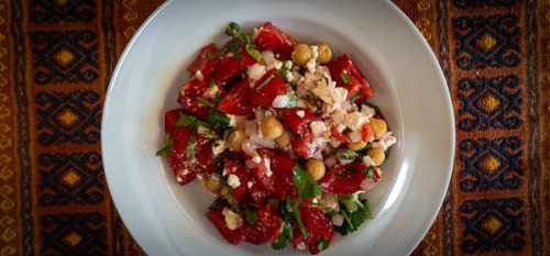 Recipe: Garbanzo, Tomato and Feta Salad - from the most recent Rancho Gordo newsletter … I ma