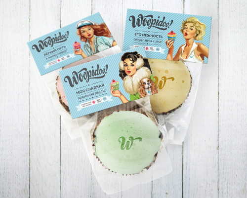 TIMES BrandingBaked goods packaging design inspired by vintage pin-up girl art, Russia.