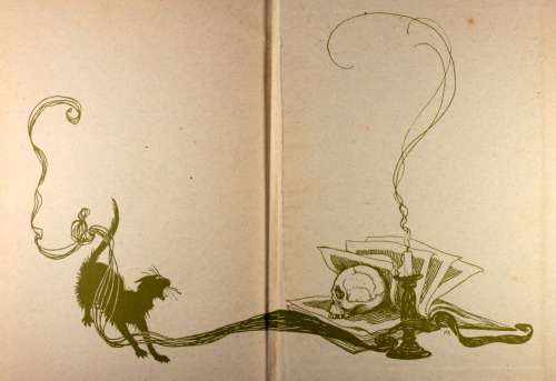 michaelmoonsbookshop:michaelmoonsbookshop:End paper design by Arthur Rackham from The Ingoldsby Lege