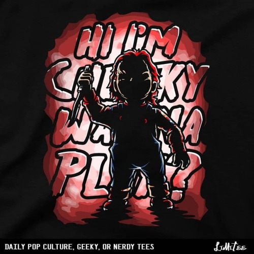 Reposted from @limiteeapparel T-Shirt: Chucky Wanna Play⁣Artist: @punksthetic ⁣Color: Black⁣⁣⁣Availa