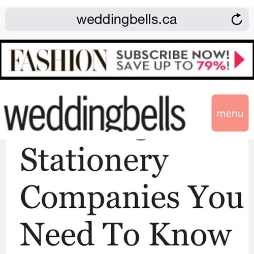 So this happened… was such an honour to be mentioned in #Weddingbells Magazine as the “