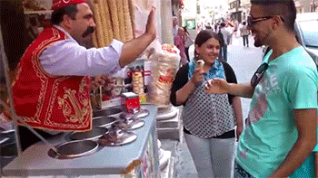 frustration-squared:  kung-foofighter:  eytancragg:  anthramen:  I have felt first-hand the very wrath of the Turkish ice-cream man.  The trolliest ice cream man to ever live. And look at that fucking majestic mustache.  O.O  oh my god 