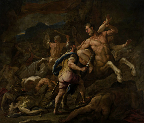 hadrian6:The Battle of the Lapiths and Centaurs. 17th.century. Luca Giordano. Italian 1634-1705. oil