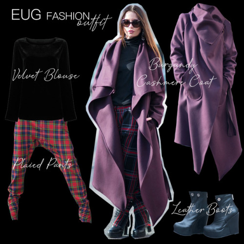 HAPPY NEW YEAR! Check out this outfit by EUG fashion -&gt;Burgundy Cashmere Coat   &nb