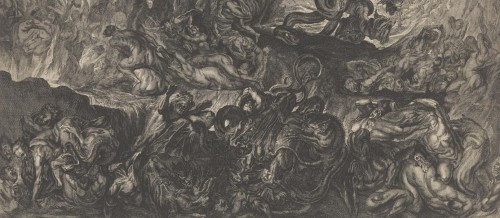 The Fall of the Rebellious Angels (Late 17th - early 18th century - Etching) - by Richard van Orley,