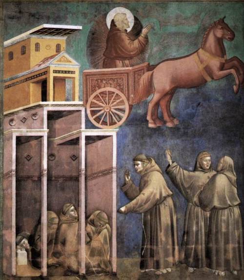 artist-dibondone:Vision of the Flaming Chariot, 1299, Giotto Di BondoneMedium: fresco