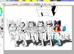 Slowly progressing along&hellip; I swear, I&rsquo;m never doing another drawing with major animation/movie Starscreams all in one picture. ;w;