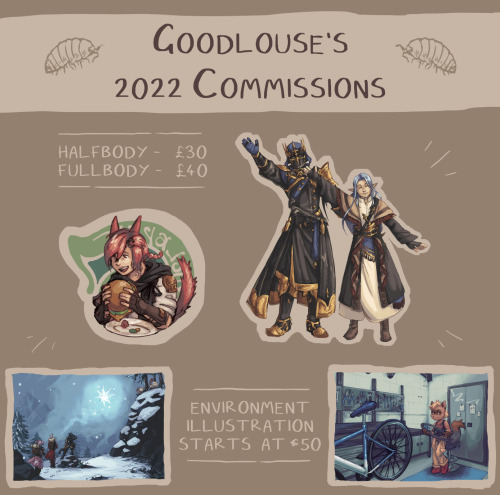 2022 COMMISSION PRICES! Please reblog/follow to help me grow an audience!