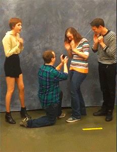doctorwho:  ragggedy-man:  Marriage proposal during the Matt Smith and Karen Gillan