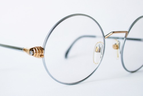 generaleyewear:  Early 1990s gold and rhodium plated frame with surreal fist details,  from General 