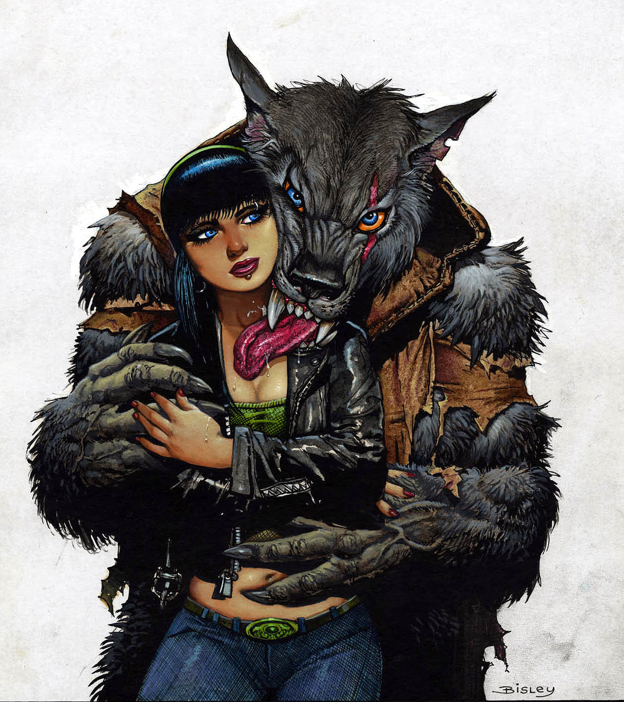 thebristolboard:  Original cover painting by Simon Bisley for Hellblazer #292, published
