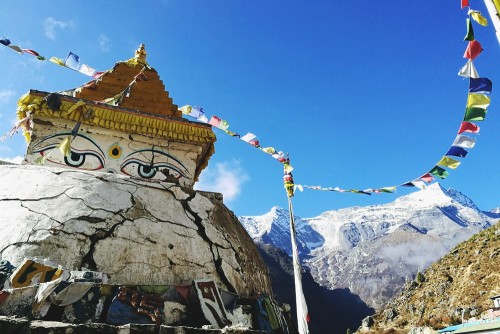 boybehindthelens:Stupa.Namche Bazaar, NepalApparently this is the starting point for many voyages in