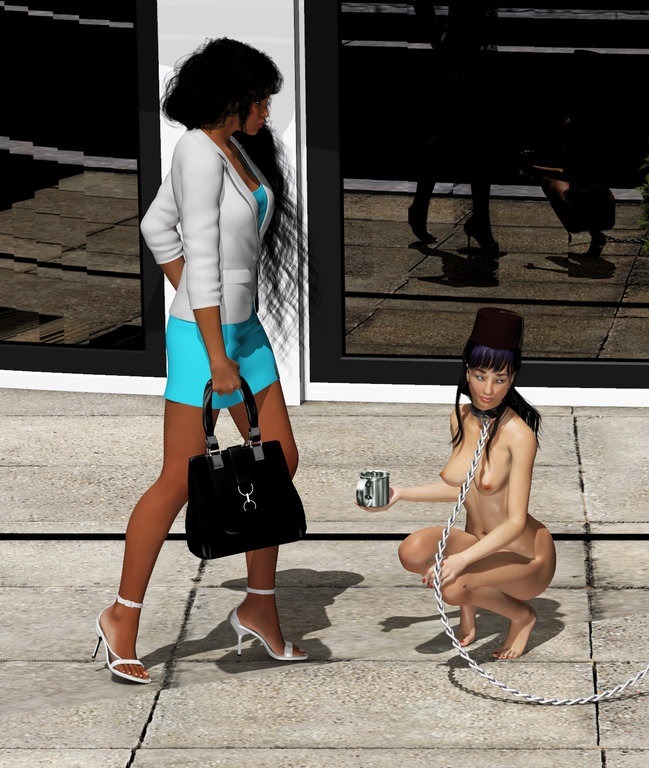 caucasiantorment: Humiliation: a white monkey begs a black woman for money, on the
