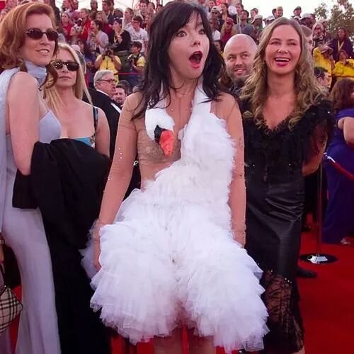 bjjork:  Steal her look: Bjork  channel nude colored suit: $189  payless clear