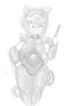 A doodle of Polly Esther from Samurai Pizza Cats. 