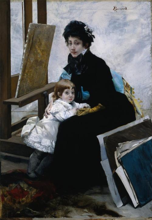 Madeleine Lerolle and Her Daughter YvonneAlbert Besnard (French; 1849–1934)ca. 1879–80Oil on fabricT