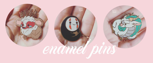  Hello (: A little post to announce that my ghibli enamel pins will be soon avalable on internet :D 