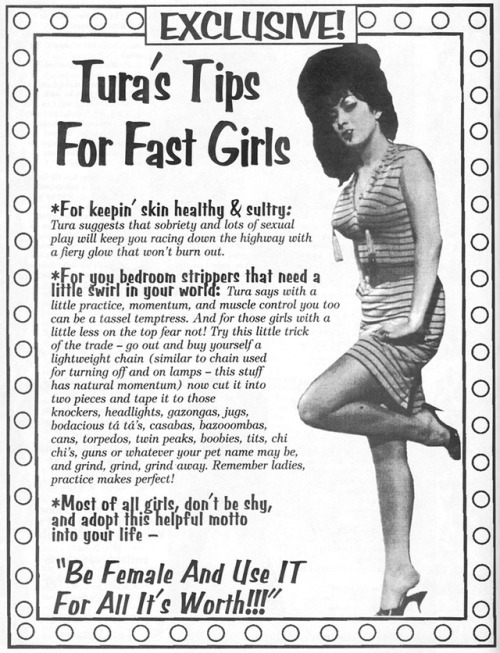 Tura Satana’s Tips for Fast Girls: www.yomyomf.com/tura-thursday-be-a-tassel-tempt