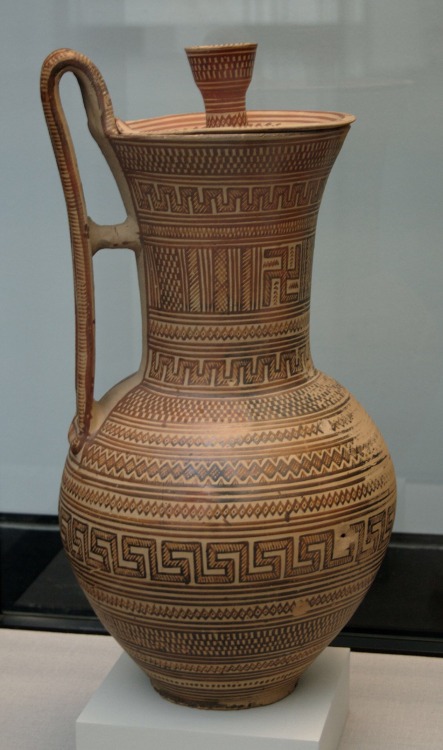 @shiningjasmin  Attic jug. Ceramic of ancient Greece. 740 BC. Currently preserved at Staatliche Anti