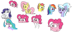 wafflekeks:  Yay ponies.I went in flockmod the other day and started doodling, you can see my JargonScott imitation. I added the recent Ponka Boo in with the mix so your page won’t get covered by my silly drawings.I also tried doing some facial expression