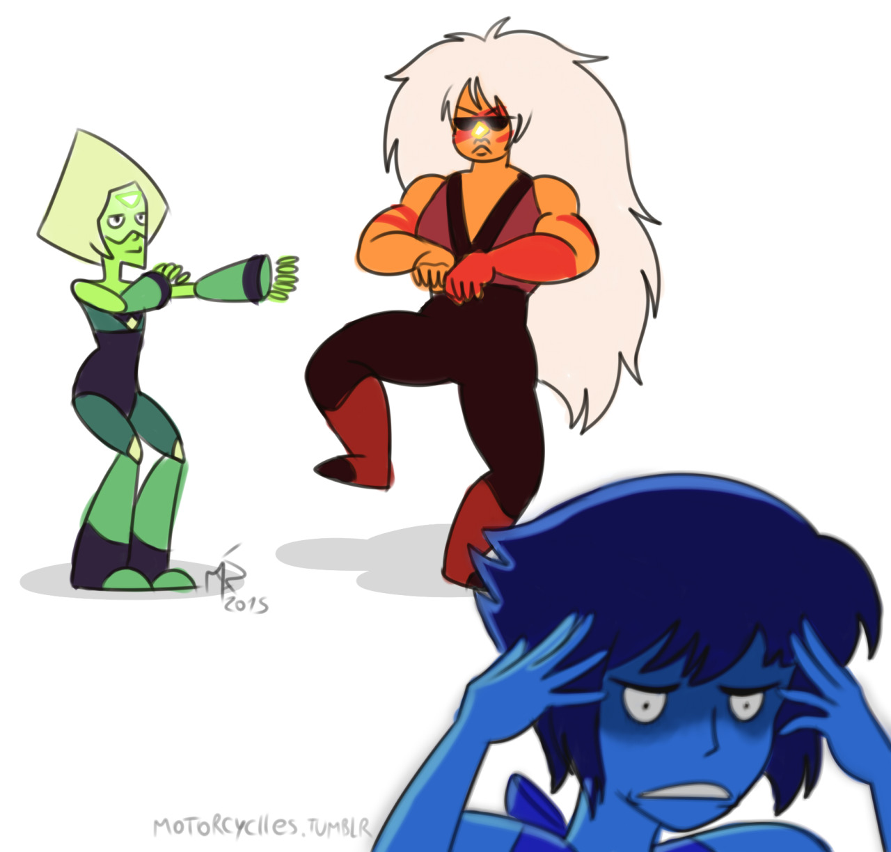 motorcyclles:  Imagine a gem fusion that requires the gems to dance the Macarena