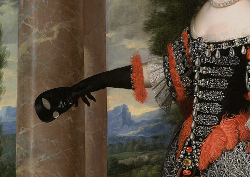 detailsofpaintings:Pierre Mignard, La Reine Marie-Thérèse et son fils le Dauphin Vers 