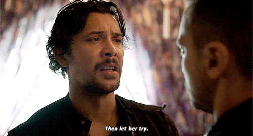 gentlesleaze:#that glare #and that little snarl in the 2nd gif #welcome back rebel king