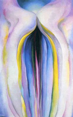 Georgia-Okeeffee:  Grey Line With Black, Blue And Yellow, 1923, Georgia O'keeffe