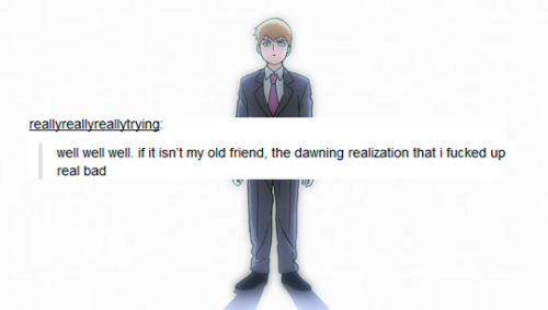 the-moonlight-witch: Mob Psycho 100 + tumblr: Reigen Arataka